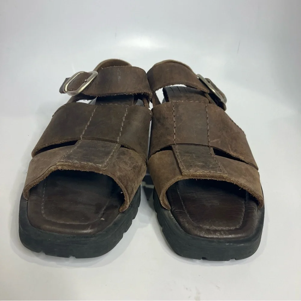 @ease by Florsheim fisherman sandals brown leather mens size 42 US size 9 casual